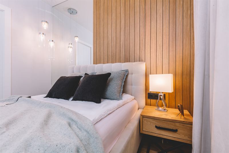 Bright bedroom suite inside an existing home